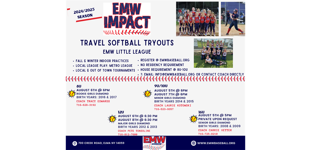 EMW Softball Tryout Info